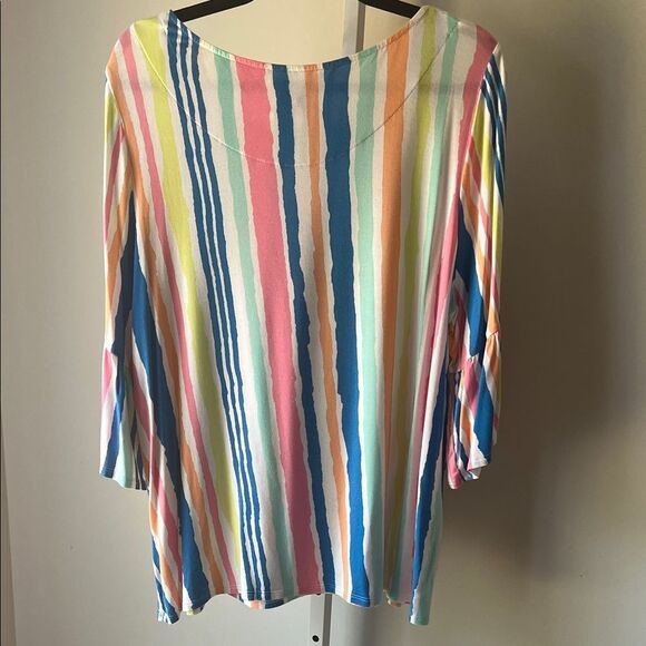 Ruby Rd Colorful Striped Women's Top 1X - Picture 6 of 6